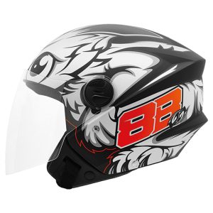 CAPACETE NEW LIBERTY THREE GP 88 PRETO FOSCO N°58