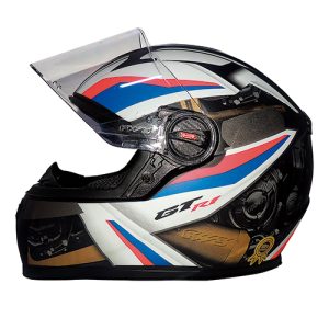 CAPACETE FW3 PRETO FOSCO AZUL/VERMELHO Nº 58