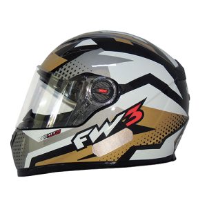 CAPACETE FW3 PRETO/DOURADO/CINZA/BRANCO Nº 58